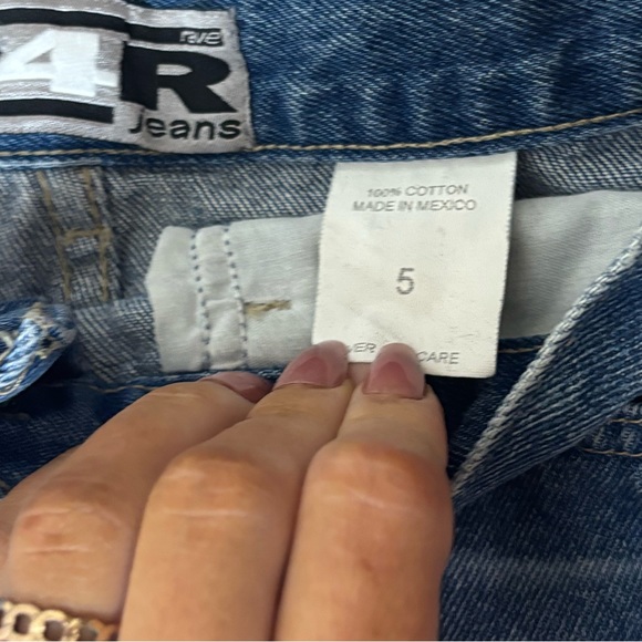 Rave r2r split slit jean skirt size 5 y2k vintage womens western denim - Picture 7 of 8